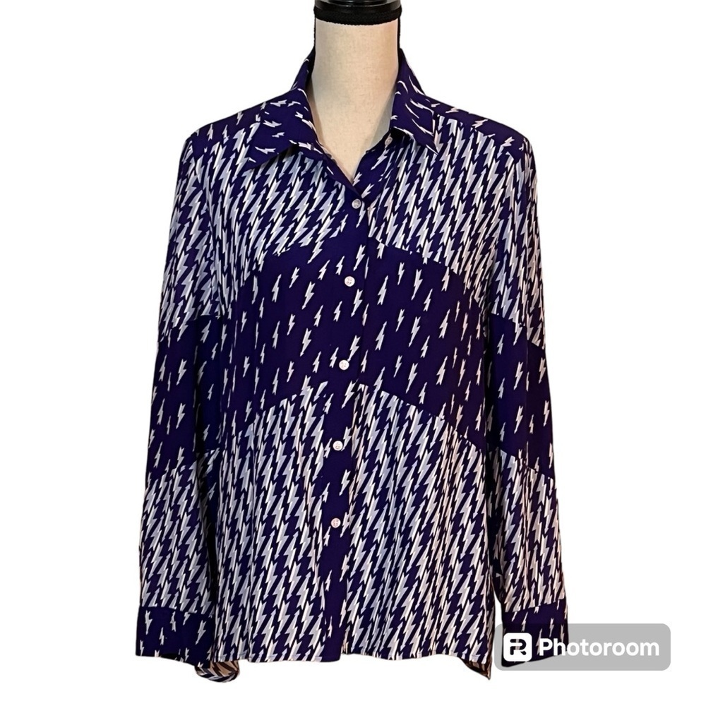 Sandro Paris All Over Lightening Bolt Shirt Sz-2/38